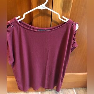 EUC Tahari Lace Shoulder Top